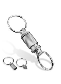 Excefore Quick Release Keychain, Advanced Titanium Swivel Clip, 360 ° Pull Apart Detachable Keychain,Mini But Heavy Duty Keychain, with 2 Stainless Steel Key Rings  - Image 1