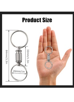 Excefore Quick Release Keychain, Advanced Titanium Swivel Clip, 360 ° Pull Apart Detachable Keychain,Mini But Heavy Duty Keychain, with 2 Stainless Steel Key Rings  - Image 2