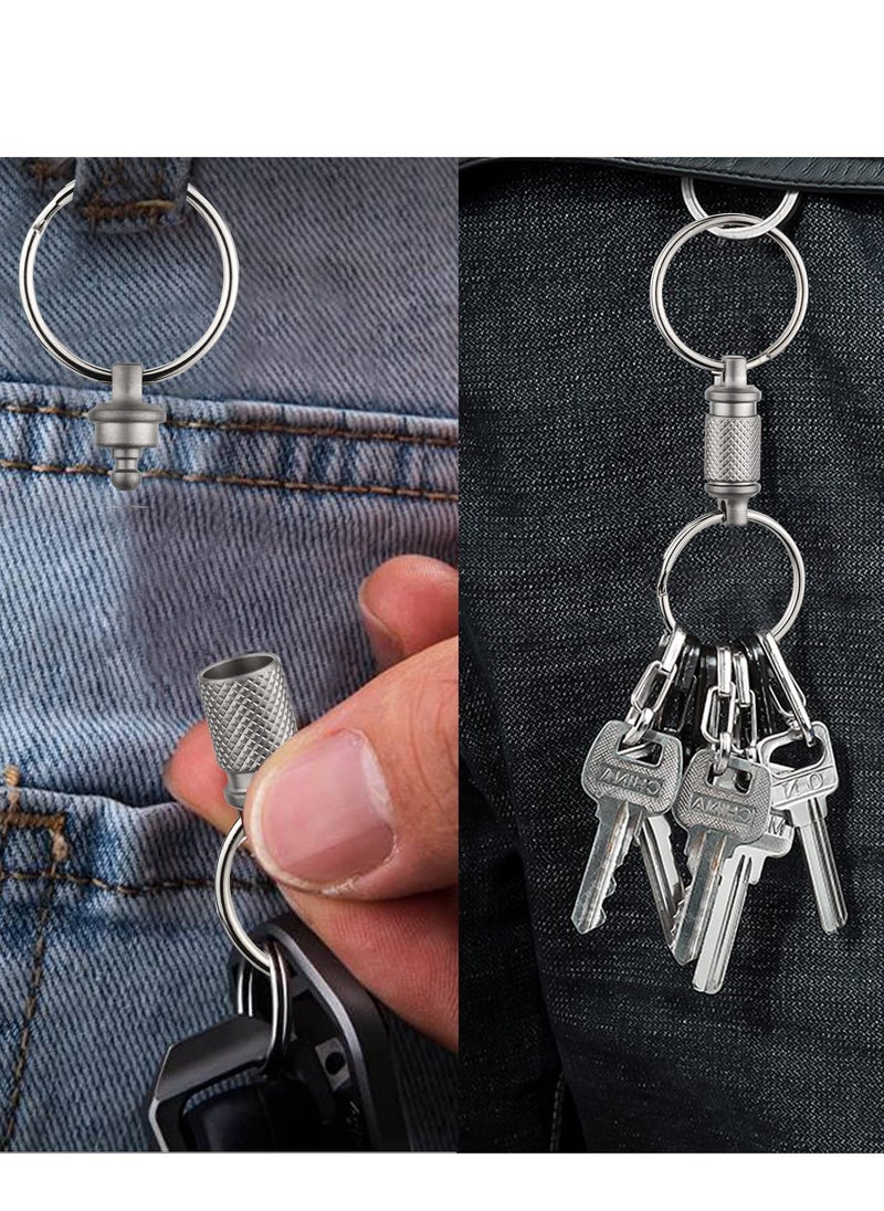 Excefore - Quick Release Keychain, Advanced Titanium Swivel Clip, 360 ° Pull Apart Detachable Keychain,Mini But Heavy Duty Keychain, with 2 Stainless Steel Key Rings - Image 1