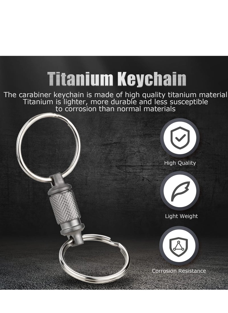 Excefore - Quick Release Keychain, Advanced Titanium Swivel Clip, 360 ° Pull Apart Detachable Keychain,Mini But Heavy Duty Keychain, with 2 Stainless Steel Key Rings - Image 1