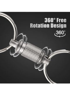 Excefore Quick Release Keychain, Advanced Titanium Swivel Clip, 360 ° Pull Apart Detachable Keychain,Mini But Heavy Duty Keychain, with 2 Stainless Steel Key Rings  - Image 3