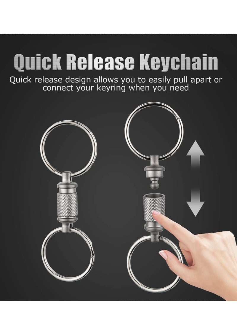 Excefore - Quick Release Keychain, Advanced Titanium Swivel Clip, 360 ° Pull Apart Detachable Keychain,Mini But Heavy Duty Keychain, with 2 Stainless Steel Key Rings - Image 1