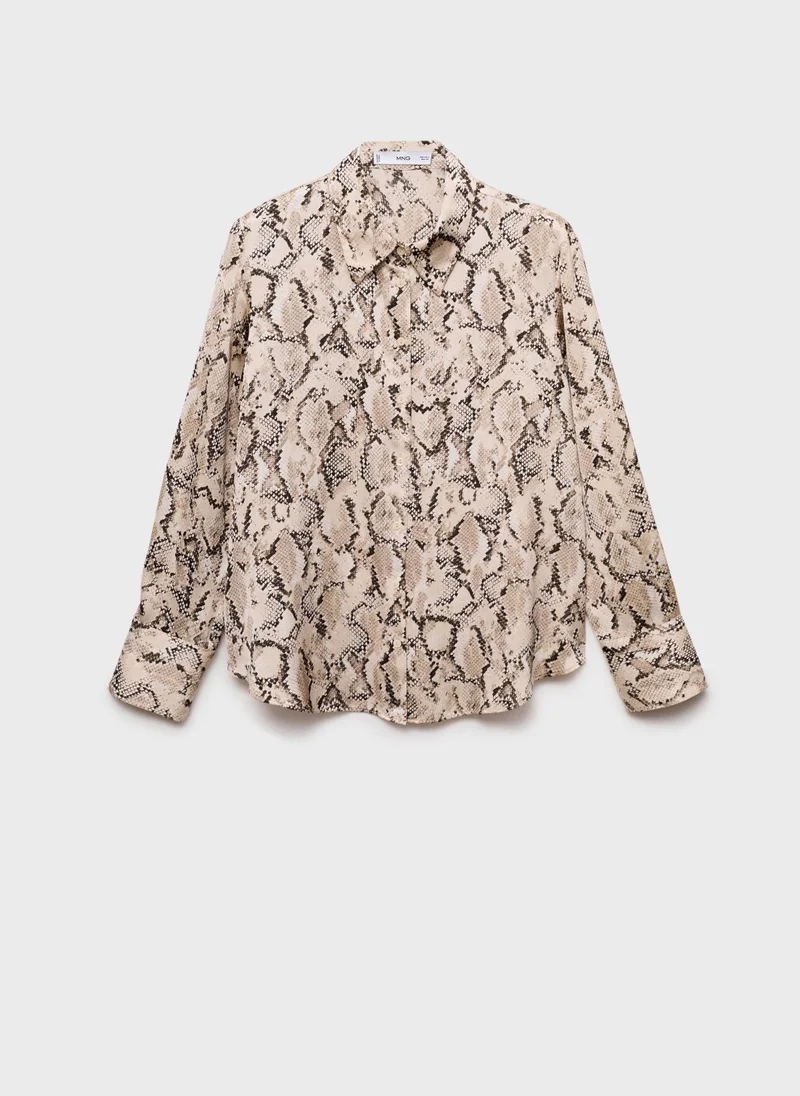 MANGO Satin Print Shirt