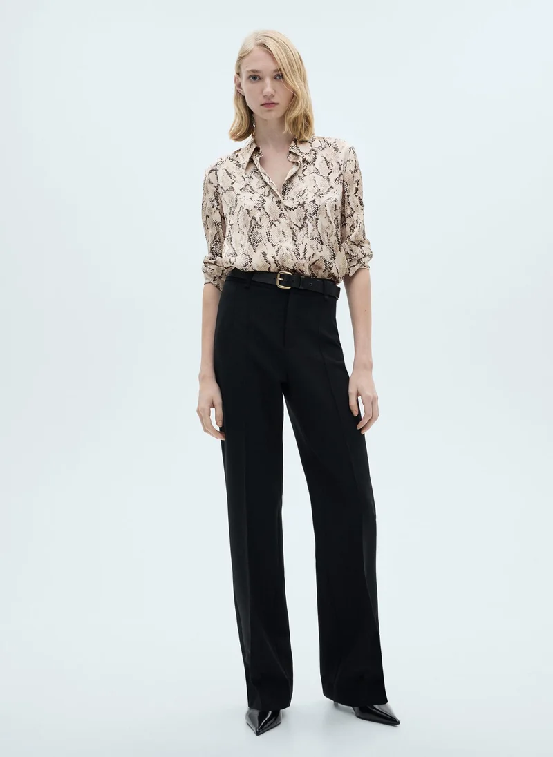 MANGO Satin Print Shirt