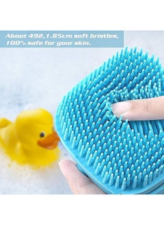 Wazdorf Body Scrubber With Soap Dispenser Brush, Silicone Exfoliating Brushes, Soft Body Exfoliator, Bath Loofah For Babies, Kids, Women, Men And Pets [Pack Of 2 ] (Multi)  - Image 3