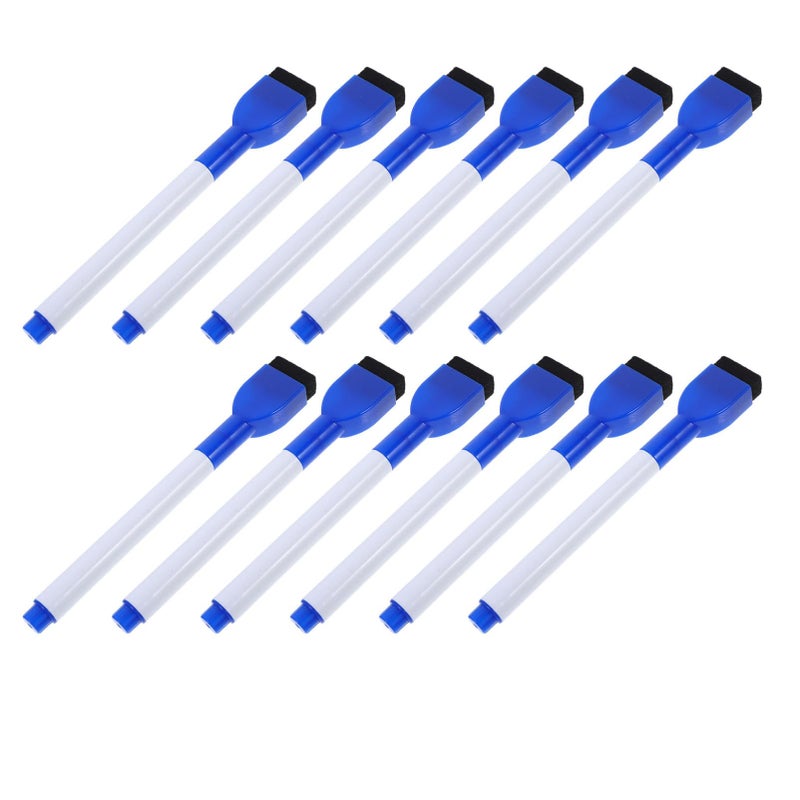 12 Pack Fine Tip Dry Erase Markers Aesthetic Pastel Colors Stain Erasable with Eraser - Image 2