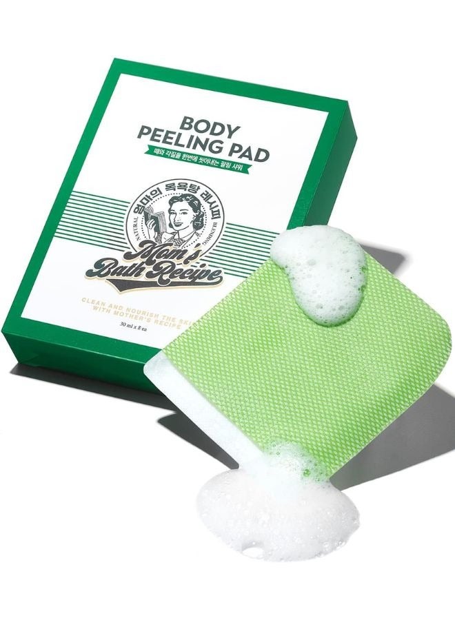 Moms Bath Recipe Mom's Bath Recipe Body Peeling Pad Original, All in One Bubble Body Wash & Scrub Gloves with Honey & Yogurt, Exfoliating Mitts for Dead Skin Cells, Skin Retexturizing Pads, 8 Sheets  - Image 1
