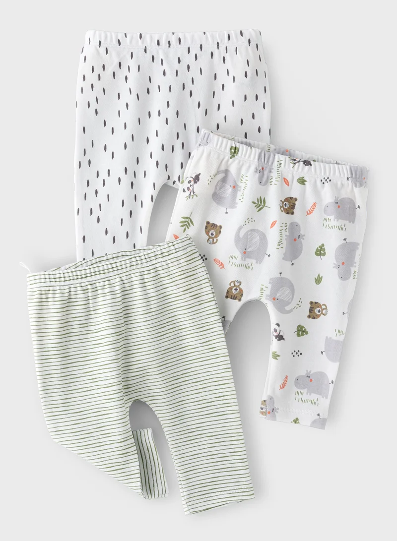 Boo Boo BooBoo Kids Jungle Range 3 Pk Leggings