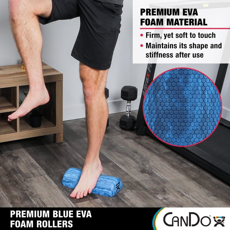 CanDo Premium Blue Marble EVA Foam Roller for Muscle Restoration, Massage Therapy, Sport Recovery and Physical Therapy 6" x 12" Half-Round - Image 5