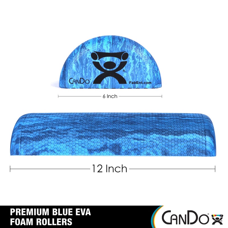 CanDo Premium Blue Marble EVA Foam Roller for Muscle Restoration, Massage Therapy, Sport Recovery and Physical Therapy 6" x 12" Half-Round - Image 2