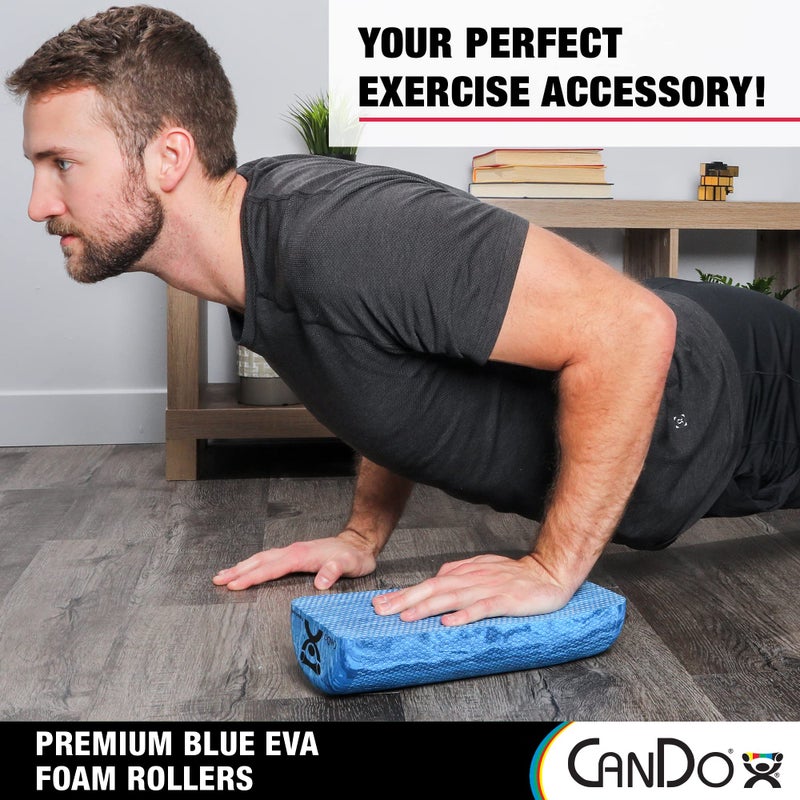 CanDo Premium Blue Marble EVA Foam Roller for Muscle Restoration, Massage Therapy, Sport Recovery and Physical Therapy 6" x 12" Half-Round - Image 3