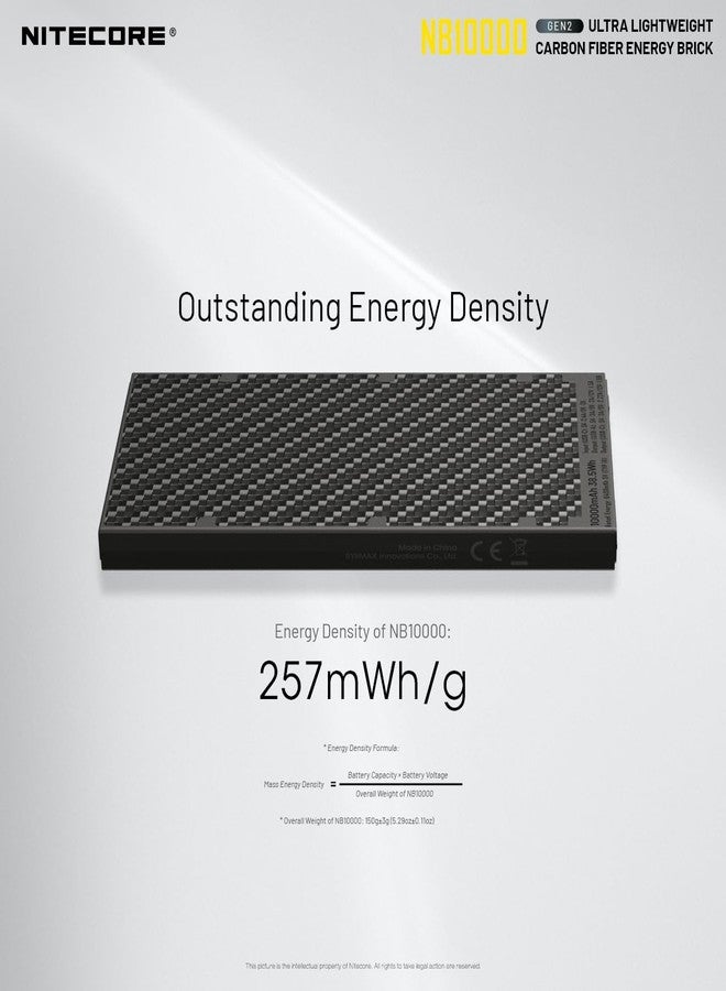 Nitecore NB10000 GEN II Quick Charge Dual-Output Type-C USB Power Bank with Eco-Sensa Type-C Charging Cable - Image 5