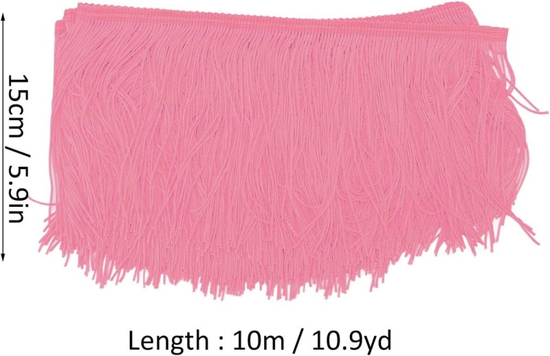 Fringed Tassel Table Skirt, Long Soft Brightly Colored Table Cloth for Party Decoration, DIY Craft Table Skirt with Hand - Cut Tassels for Baby Shower Birthday Holiday Home Festive (Pinkish) - Image 5