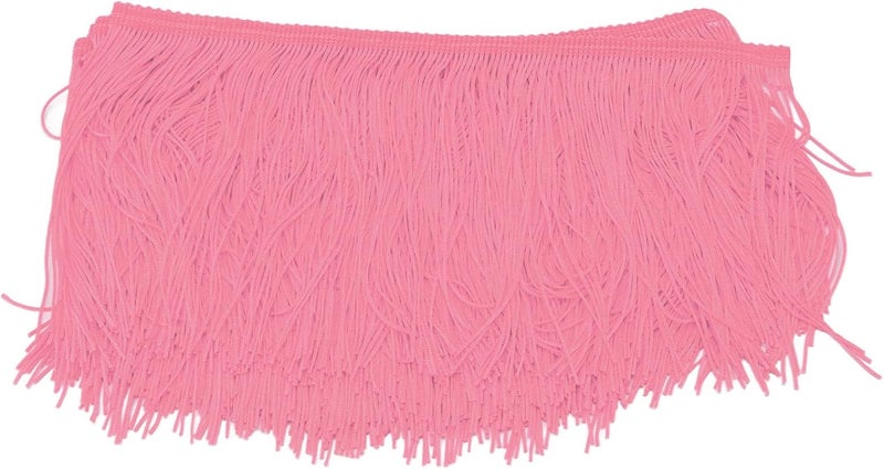 Fringed Tassel Table Skirt, Long Soft Brightly Colored Table Cloth for Party Decoration, DIY Craft Table Skirt with Hand - Cut Tassels for Baby Shower Birthday Holiday Home Festive (Pinkish) - Image 1