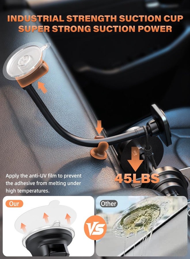 1Zero Upgraded Magnetic Car Phone Mount for MagSafe, 14-Inch Long Arm Extension with Strong Suction Cup Truck Phone Holder, Windshield Mount Compatible with iPhone 17 16 15 14 13 12 Pro Max Air - Image 2