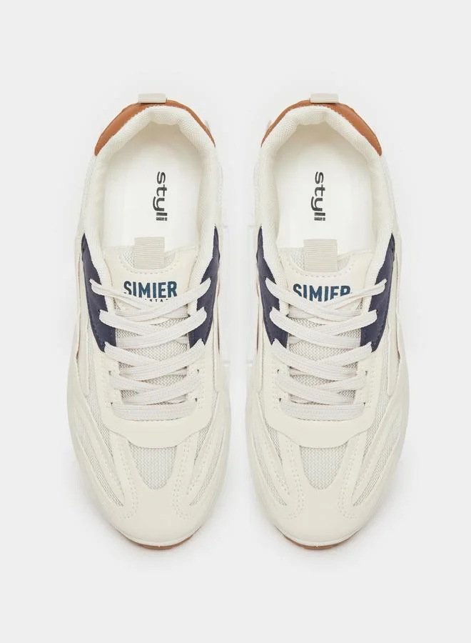 Styli Styli Panelled Lace up Sneakers