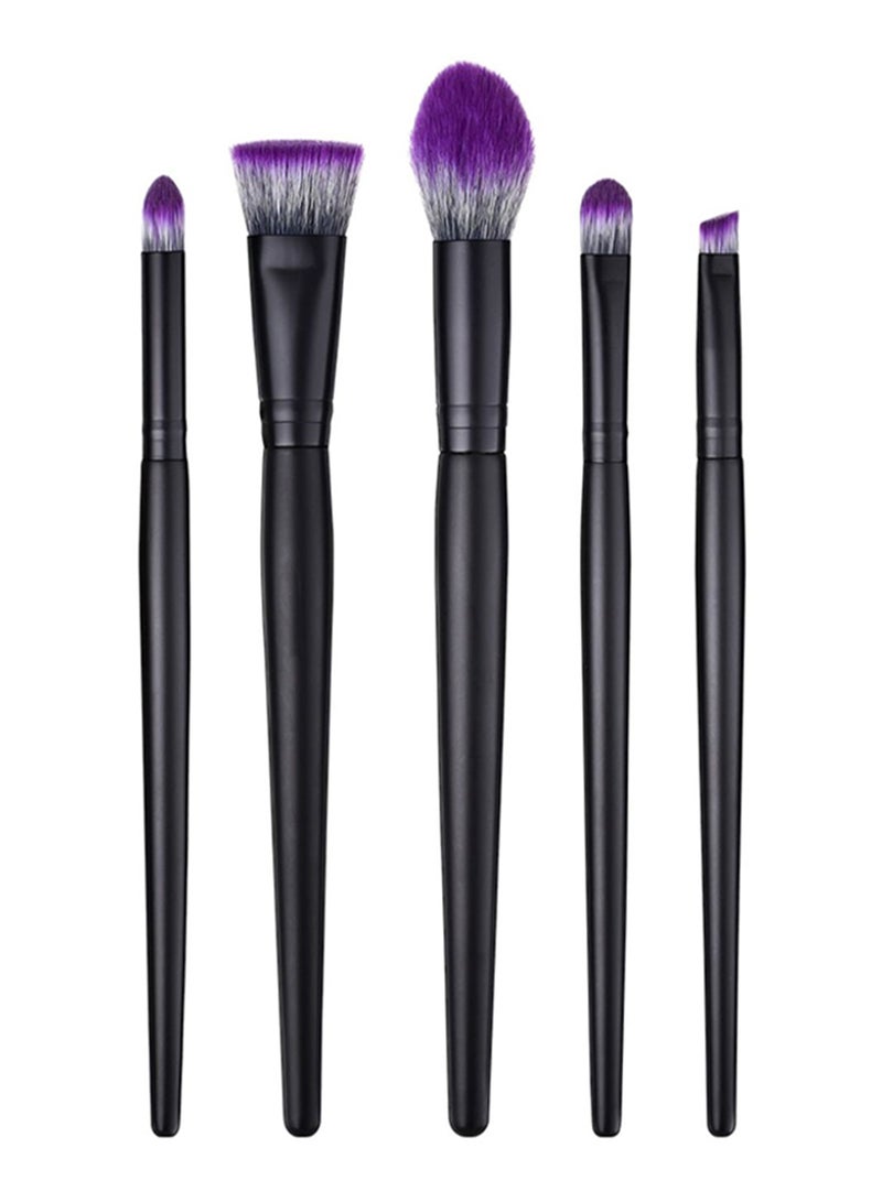 طقم من 8 فراشي مستحضرات تجميل احترافية أسود/ أرجواني/ رمادي - Image 1