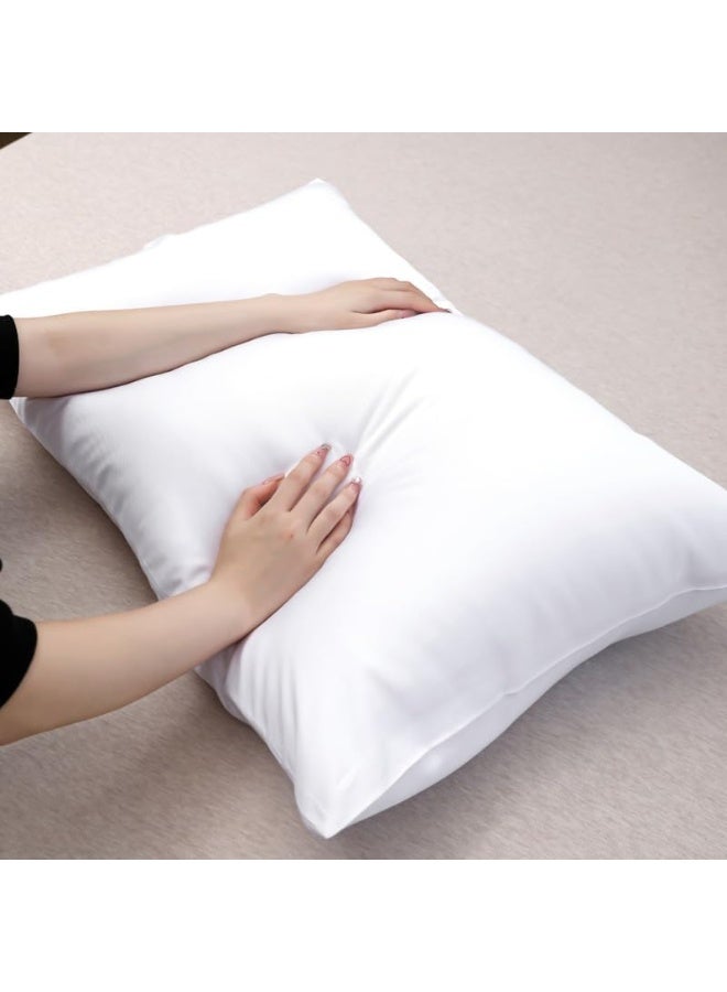 إي وورلد وسادة سرير مقاس كينج – وسادة بتعبئة بديلة للريش مع غطاء قطن 100%، ناعمة وداعمة للنوم على الظهر أو الجنب أو البطن، 50x70 سم - Image 3