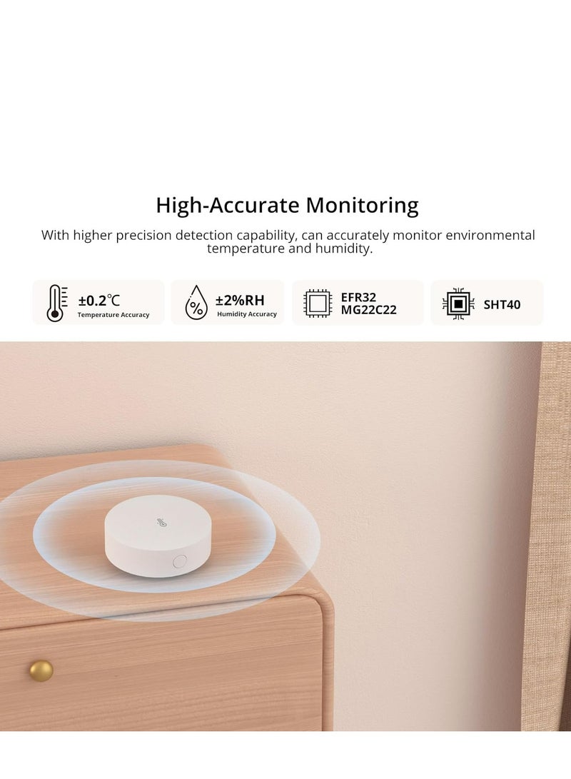 SONOFF SONOFF SNZB-02P Zigbee Temperature Humidity Sensor, Indoor Thermometer Hygrometer with Alert, Works with Alexa & Google Home for Remote Monitoring and Home Automation, ZigBee Hub Required - Image 2