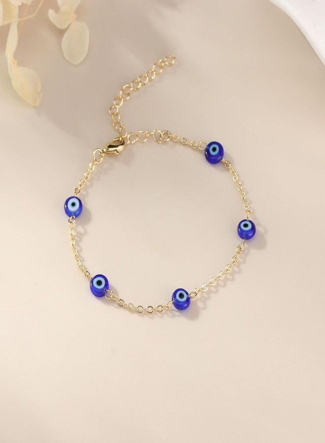 AULSIEY Evil Eye Bracelets for Women, Evil Eye Jewelry Anklet Beaded Bracelet, Wish Protection Bracelet for Women, Chakra Tiger Eye Protection Link Bracelets - Style 17 - Image 3