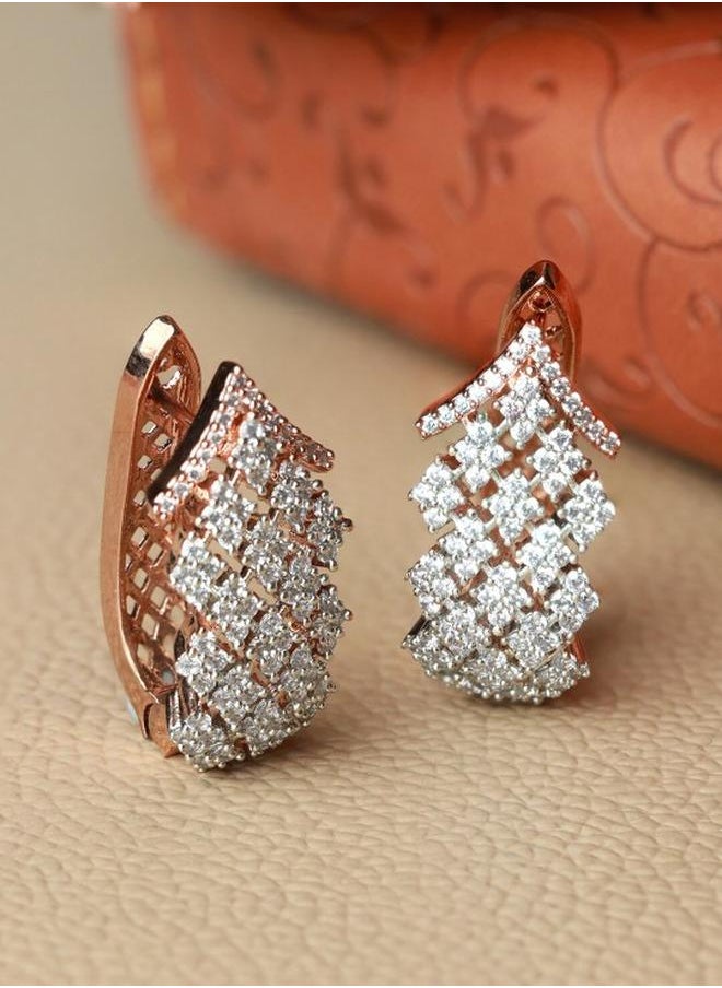 Priyaasi Lever Back Women Brass Earrings with pattern and secured with Lever Back closure and styled in ideal for Western moments — exude elegance in every glance.  - Image 1