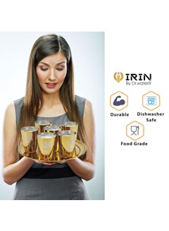 IRIN iRiN by Dr.WaterR Parivar Stainless Steel Designer Dinner Set Gold PVD | Kitchen Set | Ideal for Home | Restaurant | Gifting | Wedding | Bowls, Plate, Glass, Spoon, Fork (Pack of 51pc - for 6Person)  - Image 4