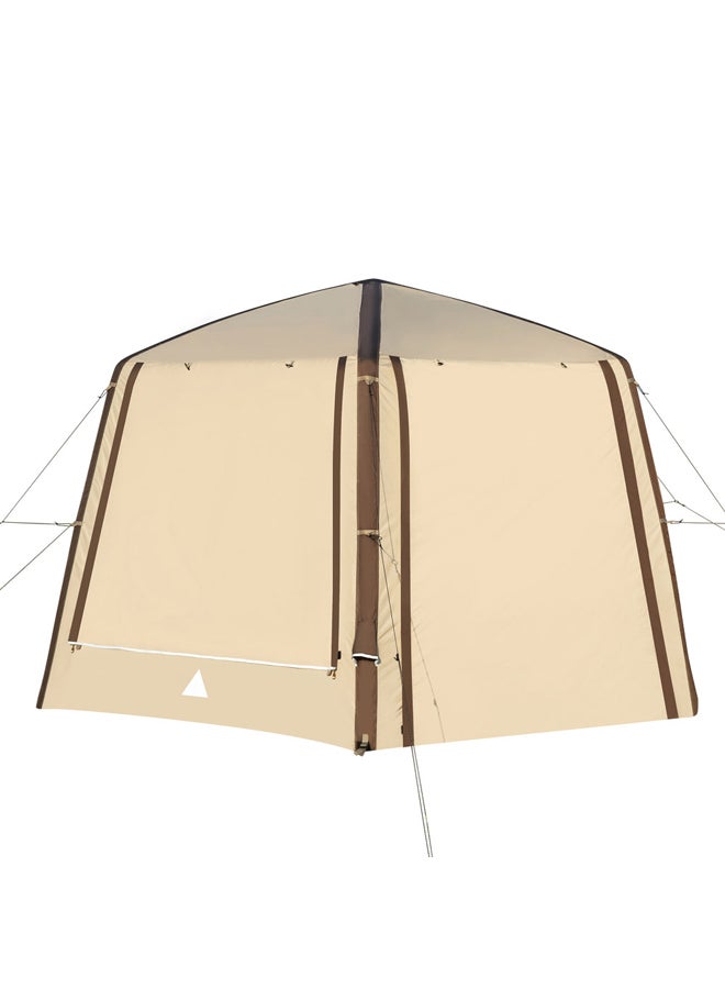 AL SANIDI خيمة قطنية هوائية للرحلات، خيمة قابلة للنفخ، بيج، حجم 380*320*220 سم - Image 1