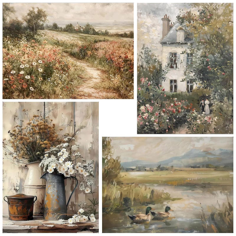 WUDWL 4 Pack Paint by Numbers Kit for Adults Kids Adults Paint by Numbers Kits Flowers and Plants DIY Acrylic Oil Painting Number Kits for Home Wall Decor Gifts 12x16 Inch - Image 2