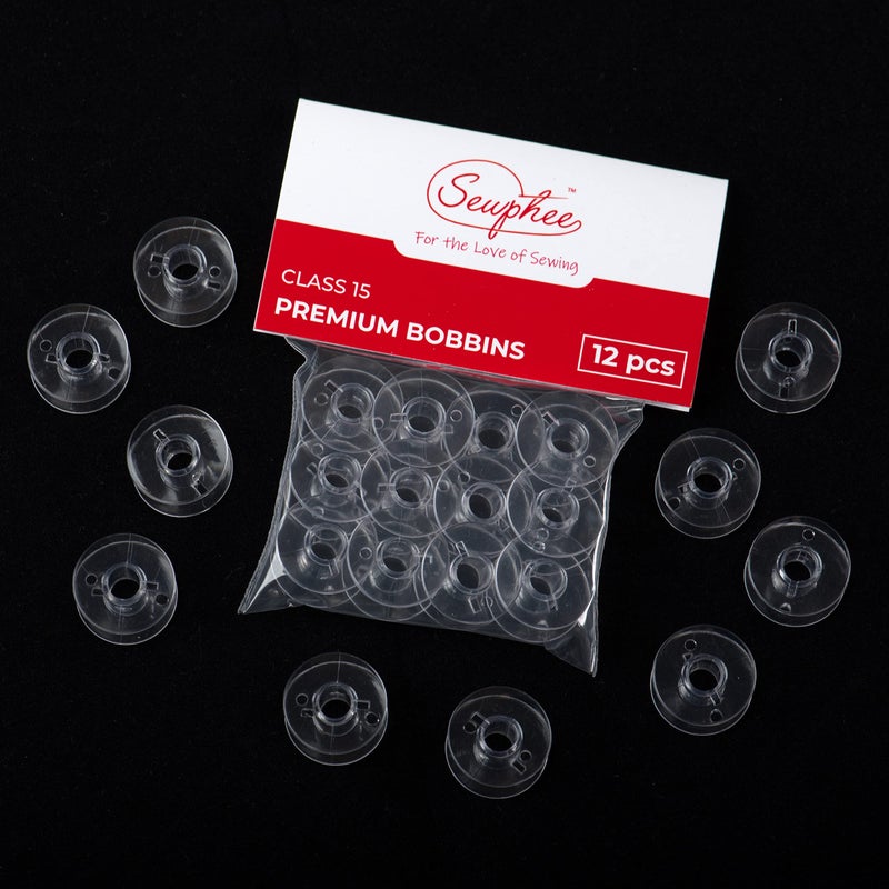 Sewphee Class 15 Plastic Bobbins â€“ Sewing Bobbins Fits Brother, Singer, Janome, Kenmore â€“ 2518P Clear Plastic Bobbin Set for Drop-in System â€“ Taiwan Made, Packaged in Canada â€“ Sewing Machine Supplies - Image 2