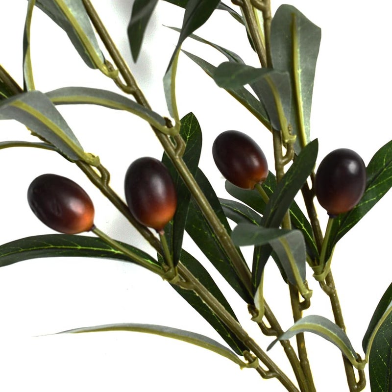 Antspirit 3pcs Artificial Plants Greenery Olive Branches Stems Fake Plants Green Leaves Fruits Branch Leaves for Home Office ndoor Outside DIY-Wreath Decor 27-Inch (3) - Image 3