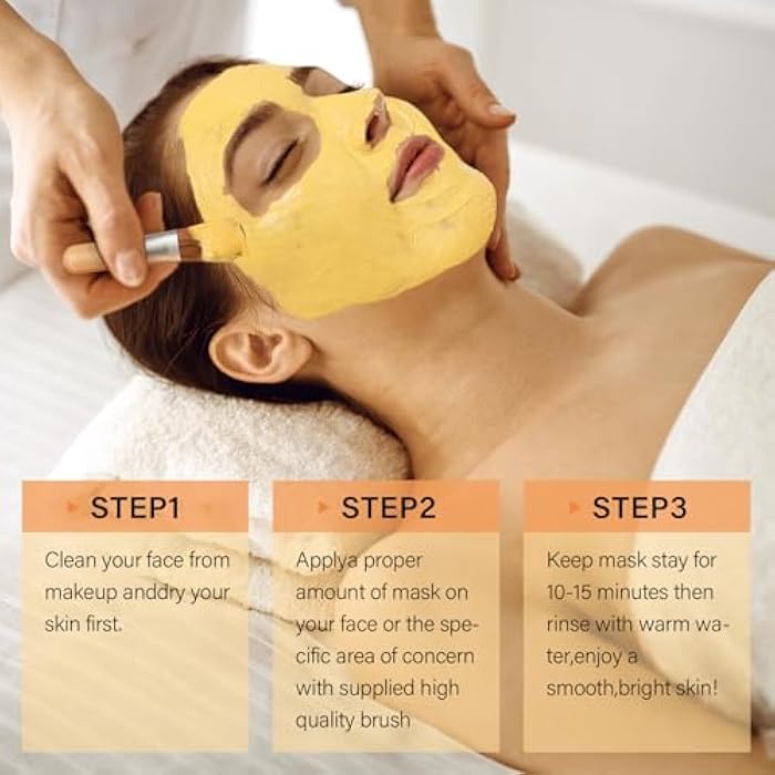 RIHAKO Stocking Stuffers for Women Turmeric Vitamin C Clay Mask| Deep Cleansing Facial Clay Mask for Dark Spots, Dull Skin, Refining Pores and Controlling Oil,Dark Spot Remover for Face,Face Masks Skincare - Image 5