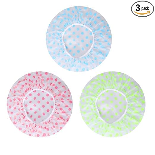 CHAMELI Reusable Waterproof Elastic Eva Free-Size Bathroom Shower Caps - For Homes, Spas, Salons, Hair Treatment, Beauty Parlors multicolor and print may vary - Image 4