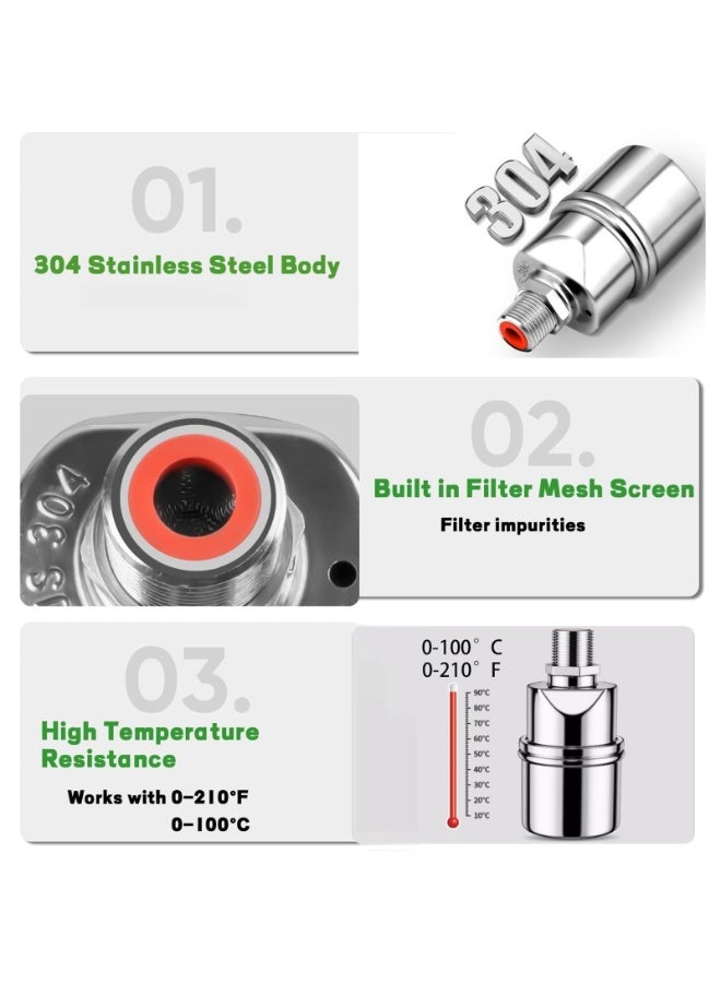 1/2'' Automatic Water Level Control Valve Auto Shut Off Ball Mini Float Valve 304 Stainless Steel Float Valve  - Image 3