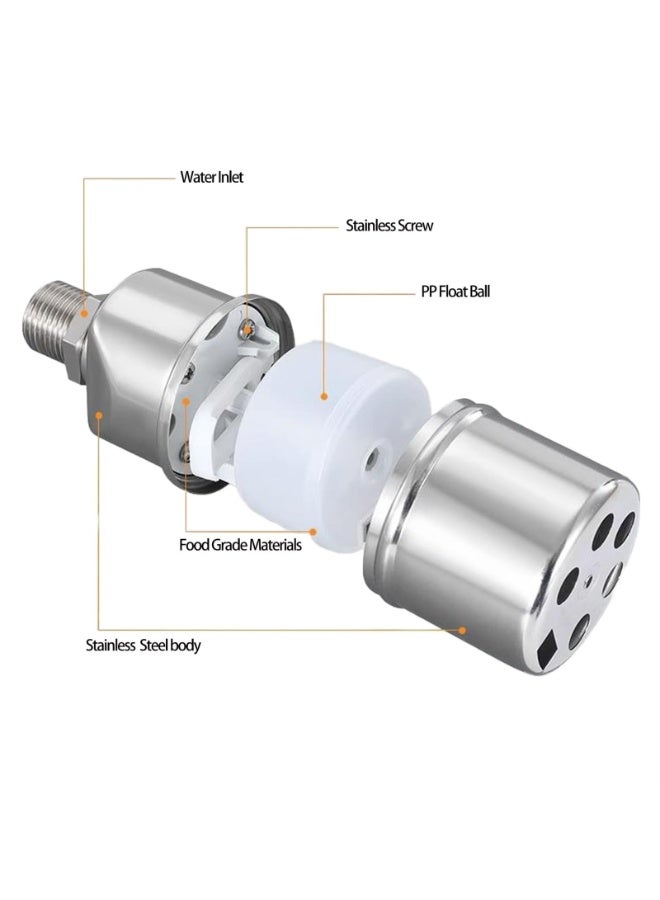 1/2'' Automatic Water Level Control Valve Auto Shut Off Ball Mini Float Valve 304 Stainless Steel Float Valve  - Image 2