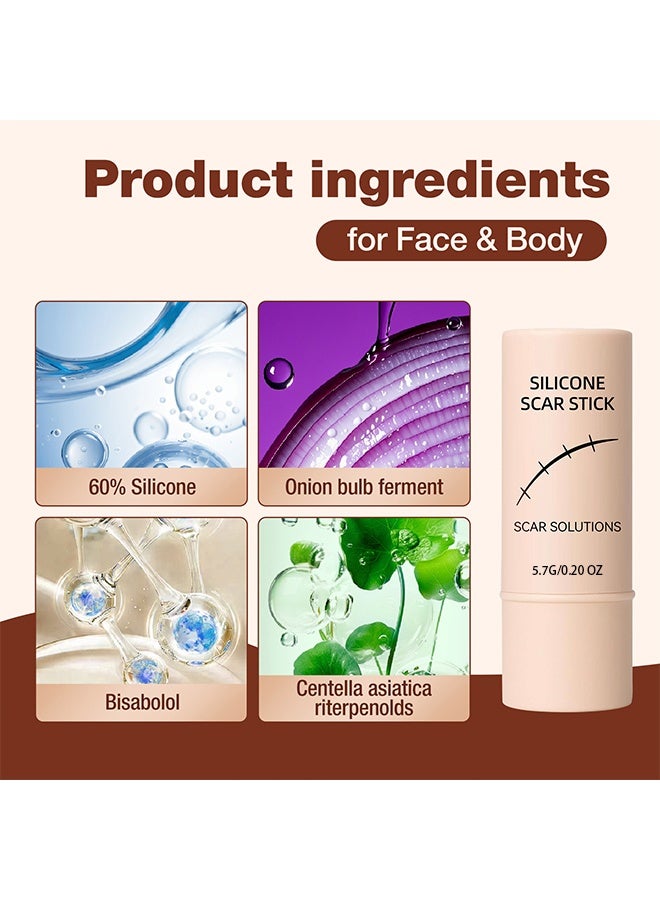 HY Silicone Scar Stick, 60% Silicone Scar Solutions for Face and Body, with Centella Asiatica & Vitamin E, Soothing & Moisturizing Scar Treatment for Old & New Scars - Image 2