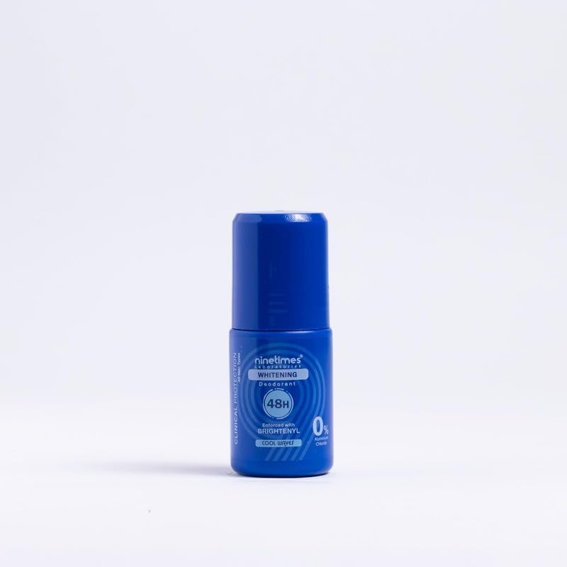Ninetimes Cool Waves Roll-On Deodorant, 50ml â€“ 48H Odor Protection, Whitening, Double Hydration & Hair Growth Reduction