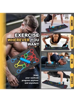 MAKS & CO. Push Up Board 9 in 1 Home Workout Equipment Multi-Functional Pushup Bar System Fitness Floor Chest Muscle Exercise Professional Equipment Burn Fat Strength Training Arm  - Image 3