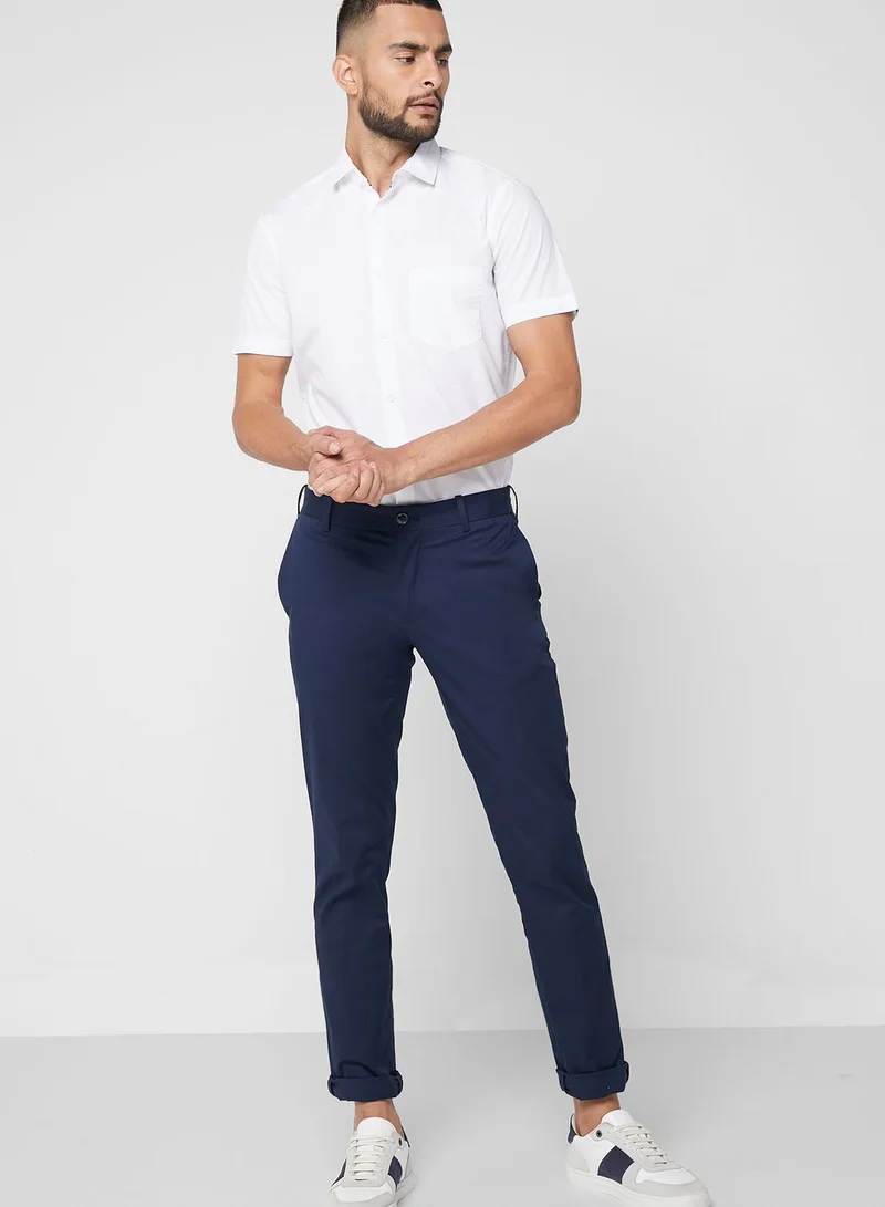 Robert Wood Cutway Collar Regular Shirt Half Sleeve With Turn Up