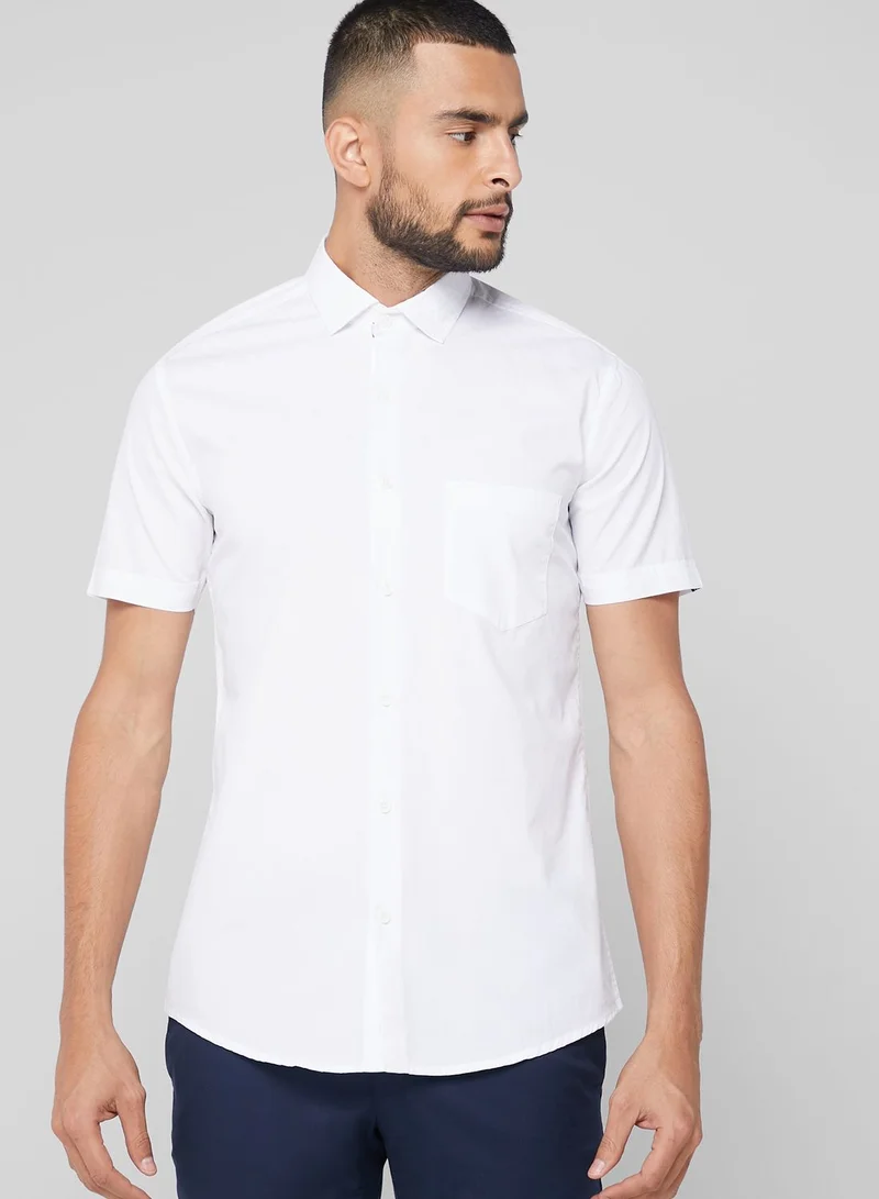Robert Wood Cutway Collar Regular Shirt Half Sleeve With Turn Up