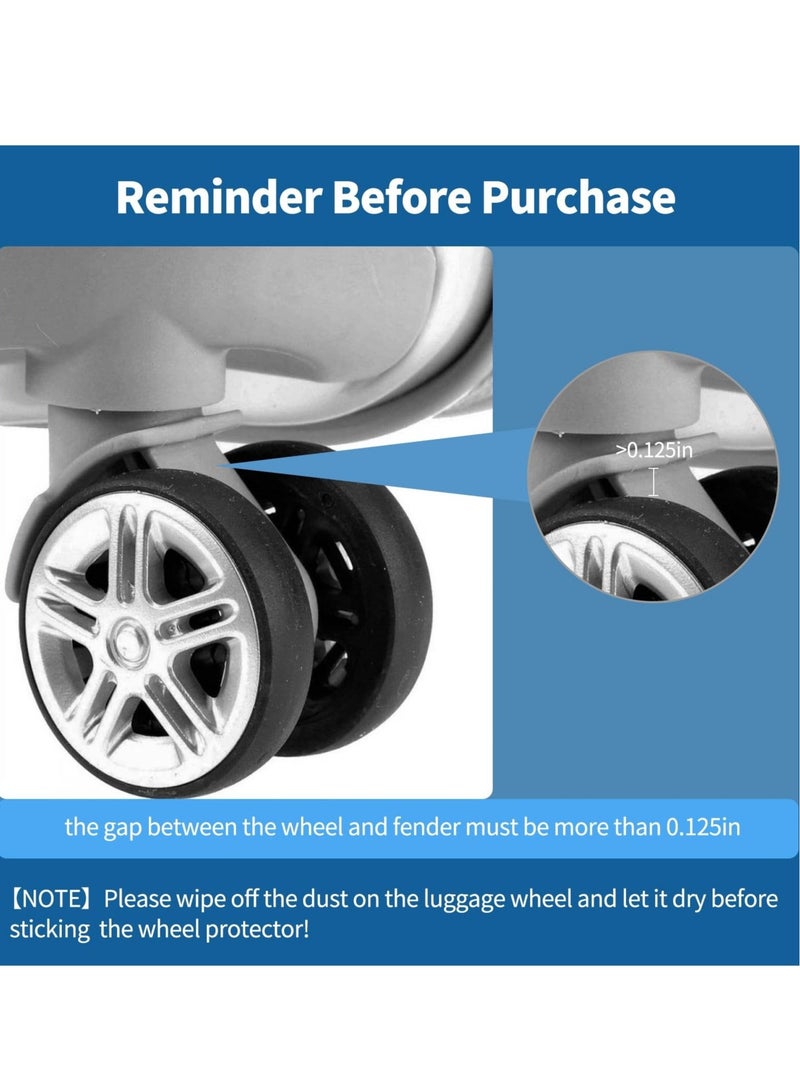 Captaintech Luggage Wheel Covers, 20 Pcs Suitcase Wheel Protectors, Adhesive Silicone Wheel Protective Covers, Anti Fall-off Luggage Wheel Protector for Carry On Luggage Suitcases (Black & Orange) - Image 5