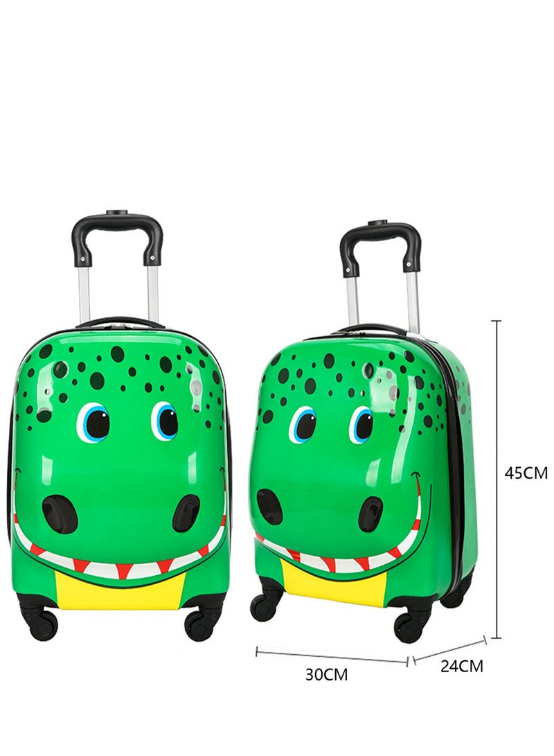 18" Carry-On Kids Suitcase, 3D Hard Case Travel Luggage with Spinner Wheels, Animal Cartoon Pattern Luggage for Boys, Girls, and Children (Giraffe)