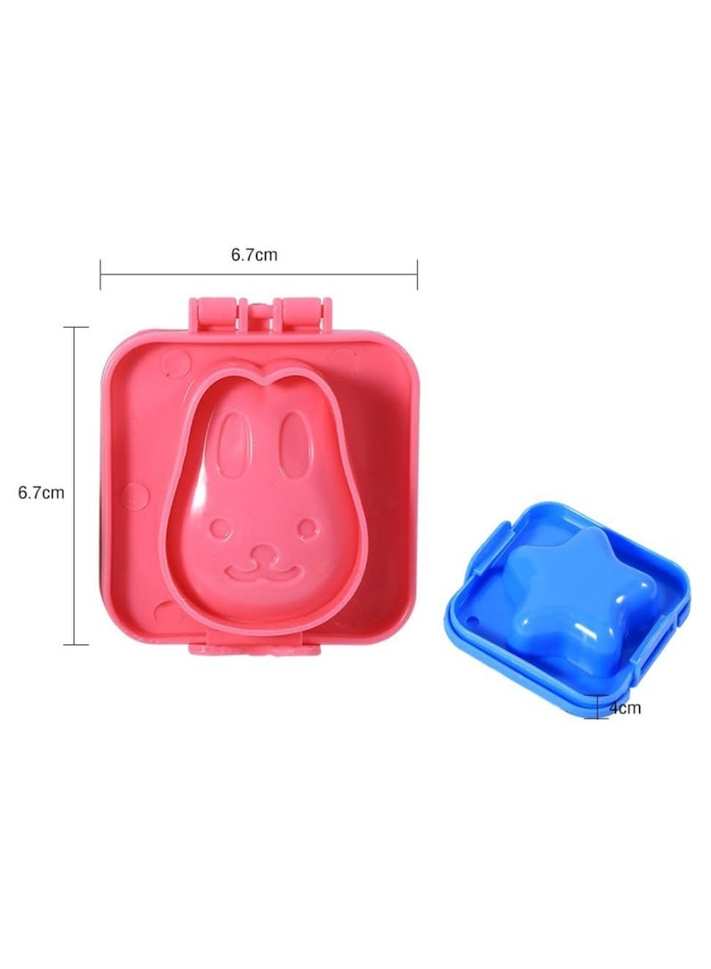 CMGTYYD 6 Pcs Cartoon Cute Boil Egg Mold, Egg Sushi Rice Mould Plastic Cake Chocolate Mold With Rabbit Bear Fish Car Star Love Heart Shape Decorating Fondant Cake Cookery Molds - Image 2