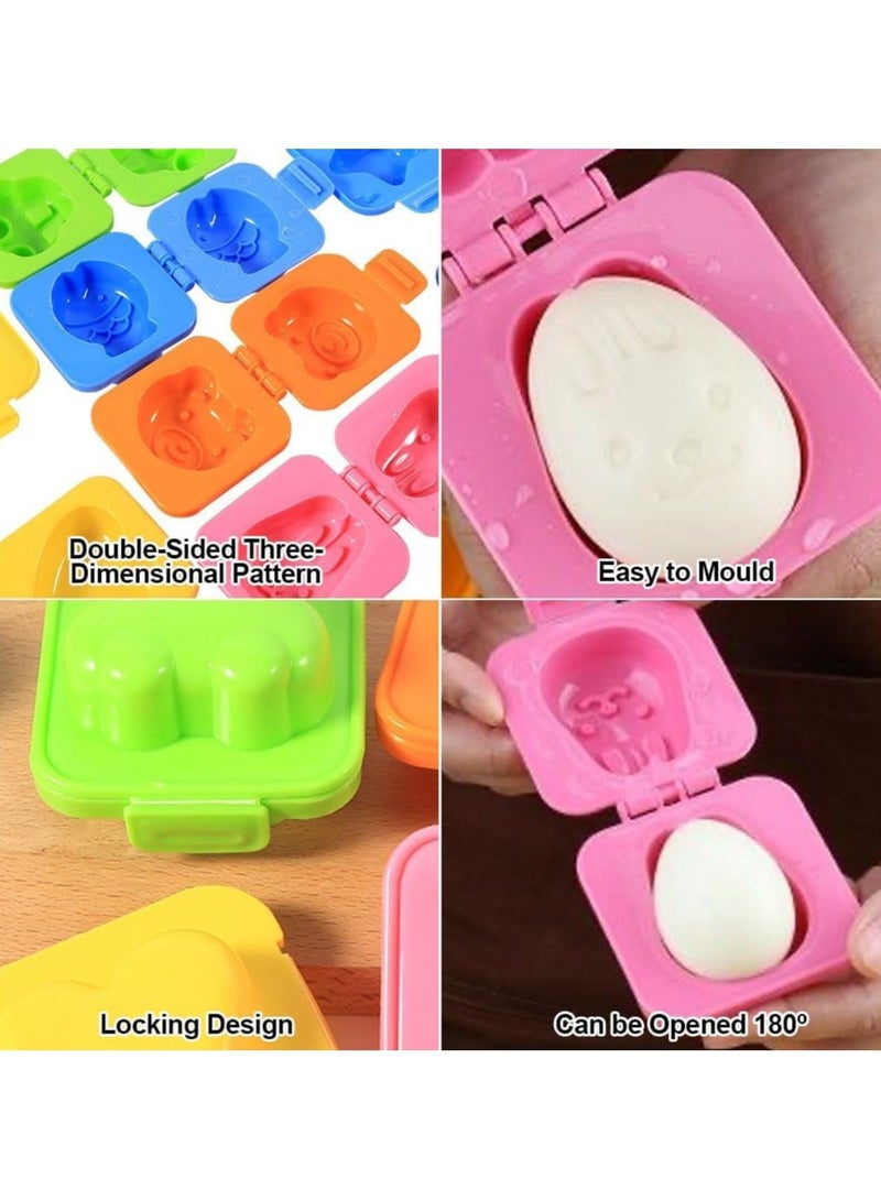 CMGTYYD 6 Pcs Cartoon Cute Boil Egg Mold, Egg Sushi Rice Mould Plastic Cake Chocolate Mold With Rabbit Bear Fish Car Star Love Heart Shape Decorating Fondant Cake Cookery Molds - Image 3