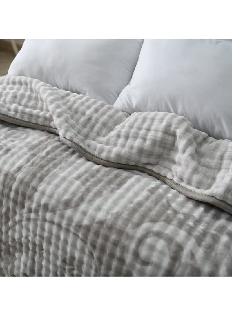 MORANO بطانية مورا نو ماي تاتش المثقلة - بطانية فleece ناعمة لفصل الشتاء، 220 × 240 سم، 2 طبقة، 4 كجم، 100% بوليستر بطانية مريحة للراحة والدفء - Image 3