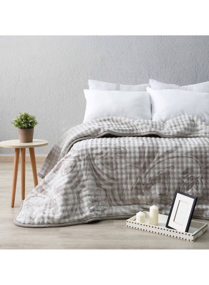 MORANO بطانية مورا نو ماي تاتش المثقلة - بطانية فleece ناعمة لفصل الشتاء، 220 × 240 سم، 2 طبقة، 4 كجم، 100% بوليستر بطانية مريحة للراحة والدفء - Image 1