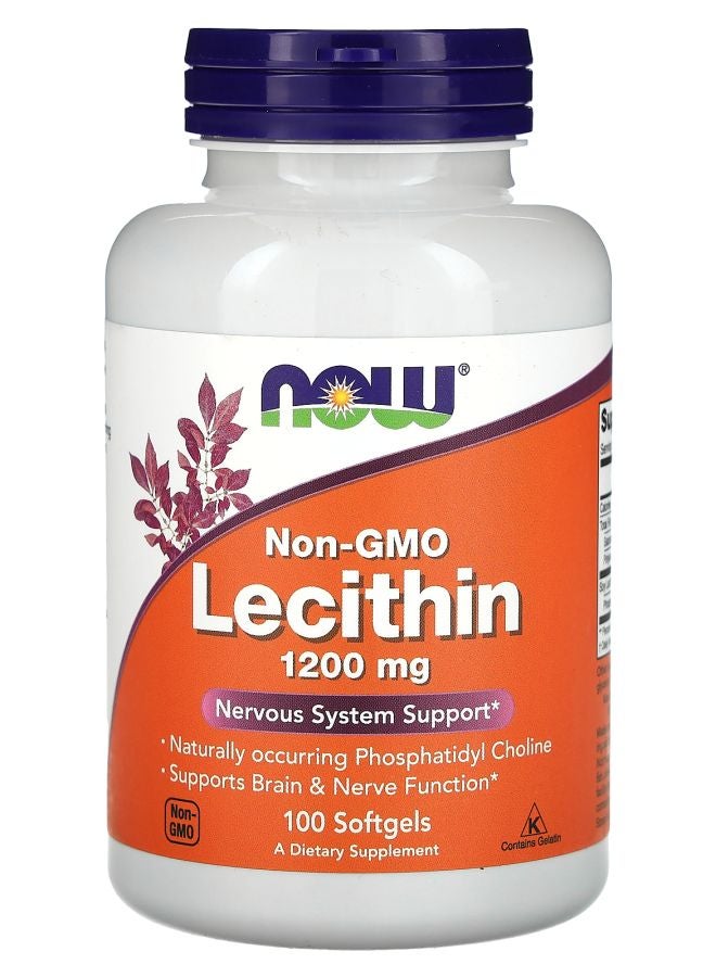 now Non-GMO Lecithin 3600 mg 100 Softgels (1200 mg per Softgel)