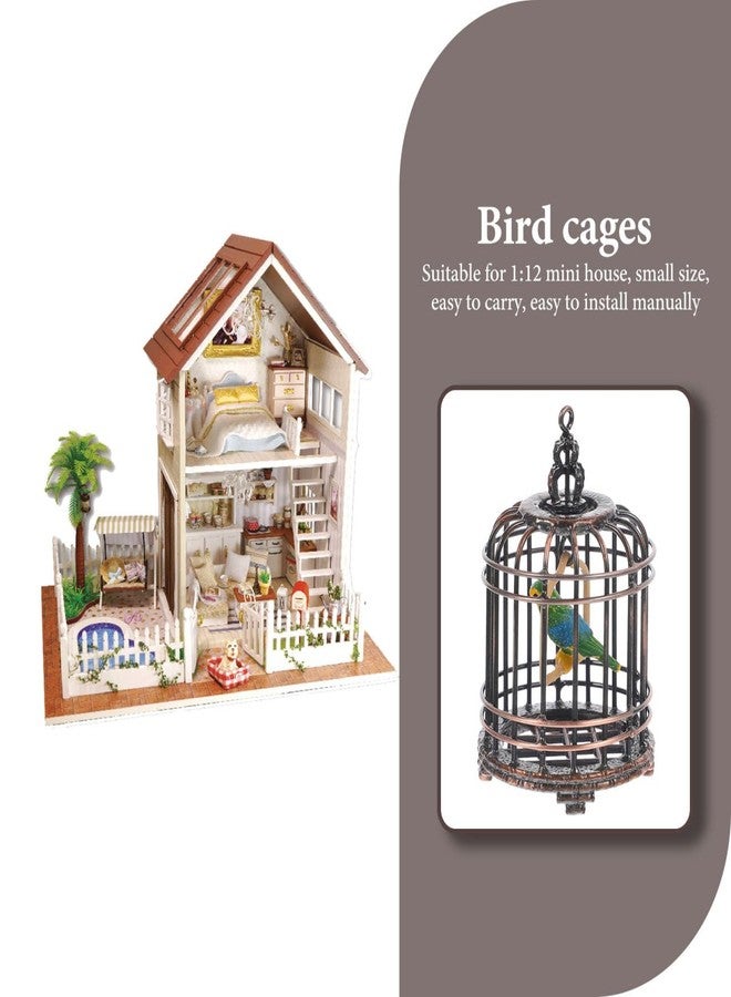 BESTonZON Mini Birdcage Ornament 1 12 Scale Small Dollhouse Bird Cage Tiny House Decoration for Miniature Gardens and Toy Accessories - Image 3