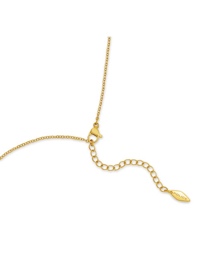 POLICE Orbita Yellow Gold Plated Stainless Steel Pendant Necklace for Women - Image 3