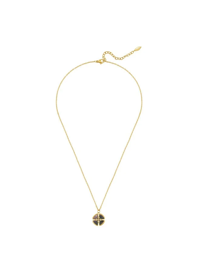بوليس Orbita Yellow Gold Plated Stainless Steel Pendant Necklace for Women