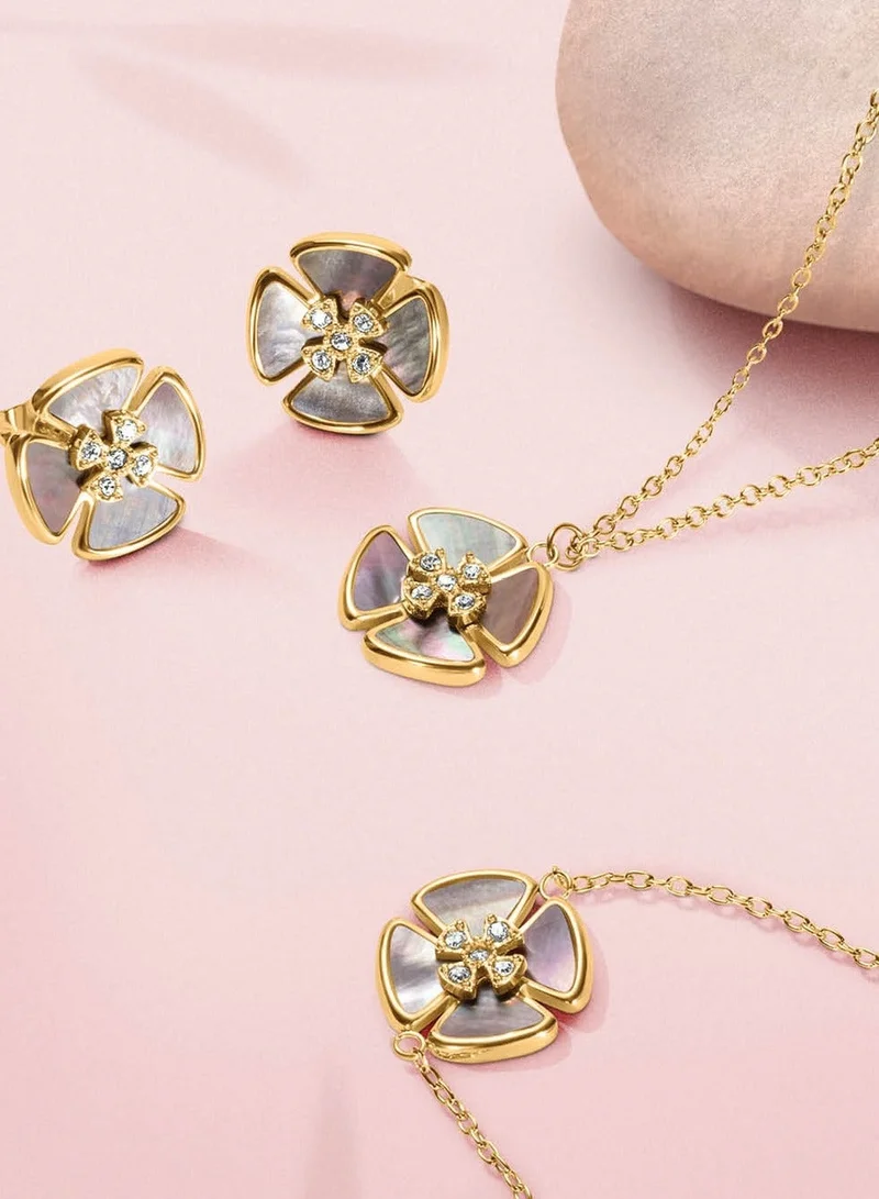 بوليس Orbita Yellow Gold Plated Stainless Steel Pendant Necklace for Women